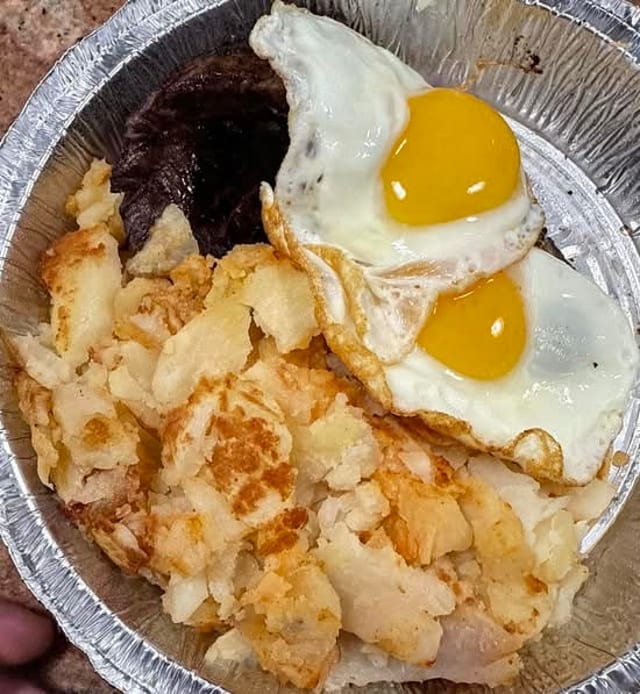Roumanian Steak & Two Eggs.